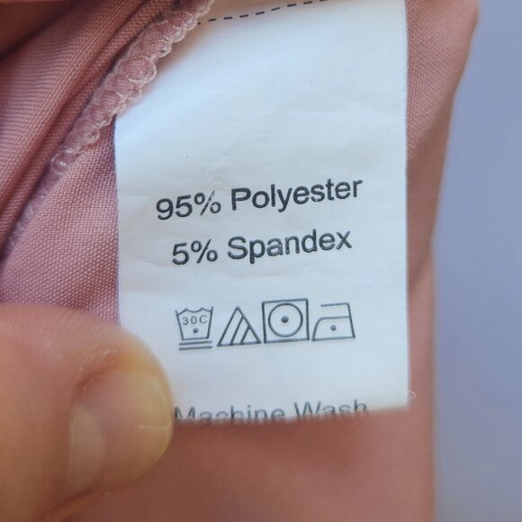 SHEIN Pink V-Neck Dress Ruffle Trim Solid Side Zip Sleeveless - Picture 12 of 13